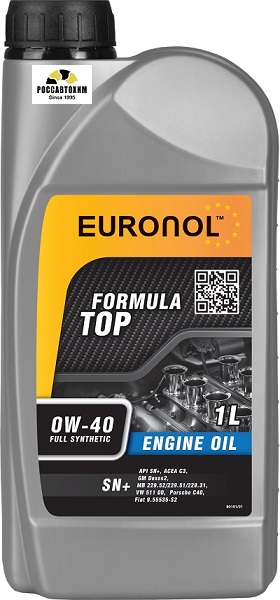 Масло моторное EURONOL TOP FORMULA 0w-40 SN+ 1L 80191