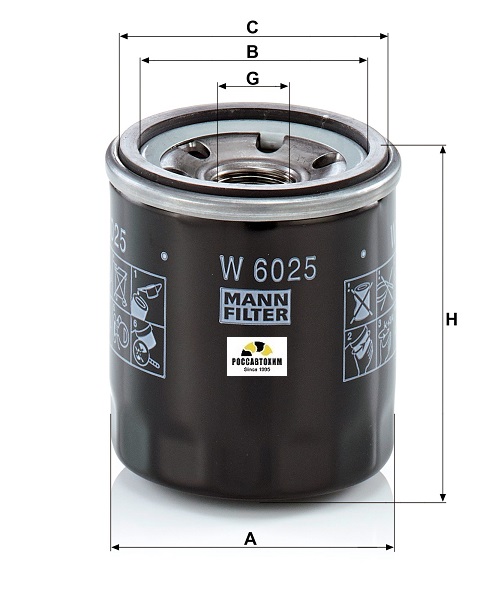 Фильтр масляный MANN W6025