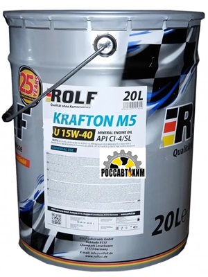 Масло моторное ROLF KRAFTON M5 U 15W40 CI-4/SL, A3/B4/E7 п/с 20л