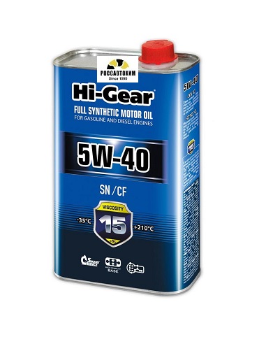 Масло моторное HI-GEAR 5W40 SN/СF (1 л) синт. HG0540