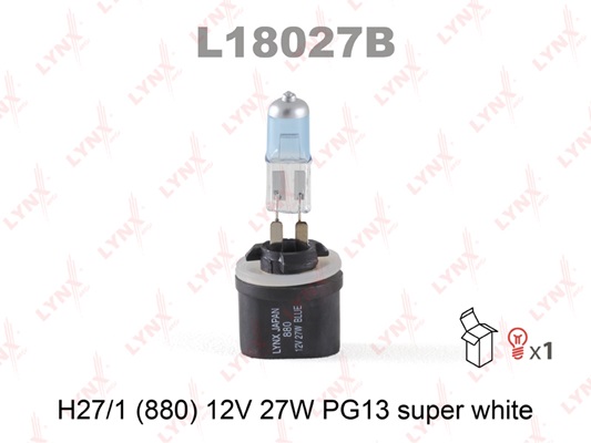 Лампа H27W/1 12V PG13 SUPER WHITE LYNXauto L18027B