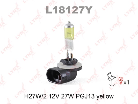 Лампа H27W/2 12V PGJ13 YELLOW LYNXauto L18127Y