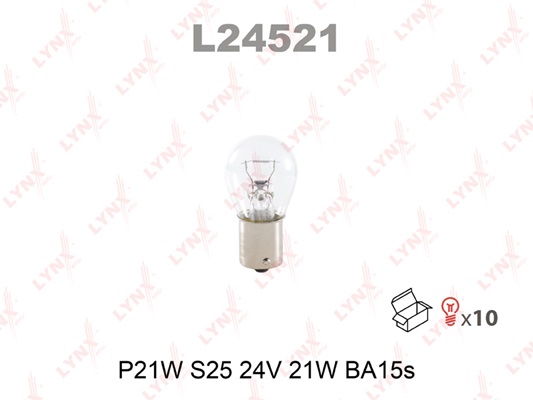 Лампа P21W 24V BA15S HCV LYNXauto L24521