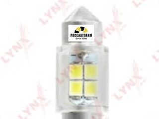 LD13110-10 Лампа светодиодная LED C10W T11x31 12V SV8,5-8 SMDx4 6800K LYNXauto