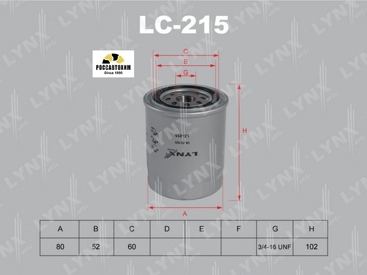 Фильтр масляный LYNXauto LC-215
