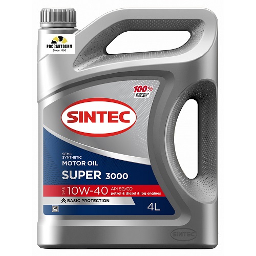 Масло моторное SINTEC 10W40 Супер 3000 API SG/CD п/с 4л